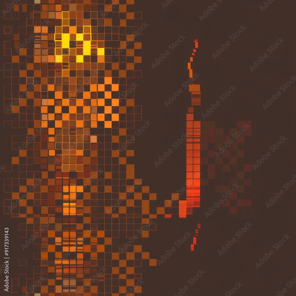 Wall mural abstract geometric background with warm color palette.
