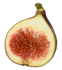 Half of a ripe fig on an isolated background