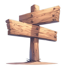 Fototapeta premium A whimsical wooden signpost with multiple directions, perfect for travel, adventure, or directional themes in design projects. transparent background