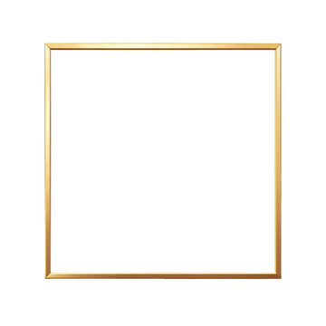 Naklejki Square gold frame with a minimalist design, ideal for modern decor and displaying art or photos. Isolated on transparent background, png.