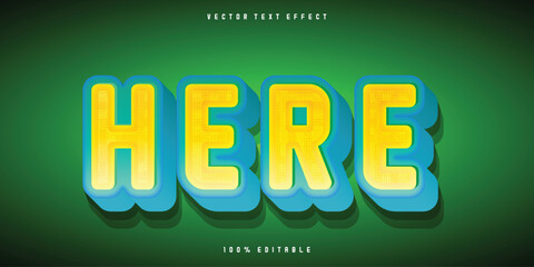 Here editable text effect font temple