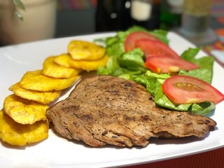 steak and chips