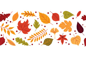 Obraz premium Seamless pattern with autumn leaves
