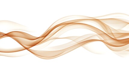 A vector illustration of a soft, flowing wave of light brown smoke on white background. The smoke is depicted in an elegant and fluid design with smooth curves