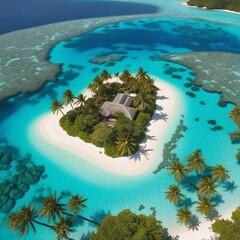  Aerial View of a Secluded Tropical Island