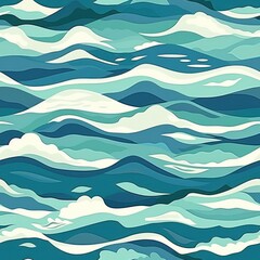 Obraz premium Abstract Ocean Waves Illustration.