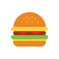 Colorful Kawaii Burger Vector Design Illustration for Microstock