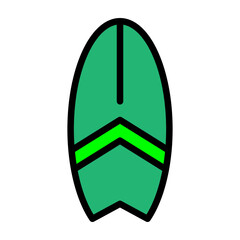 Surfboard Vector Filled Icon Design