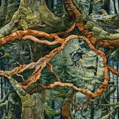 Obraz premium Abstract Forest Collage.