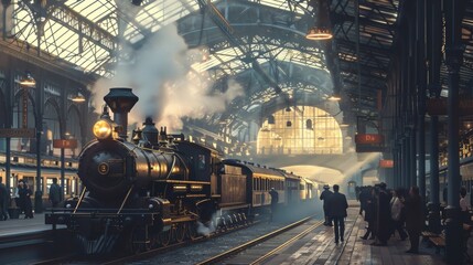 Fototapeta premium 80's train station