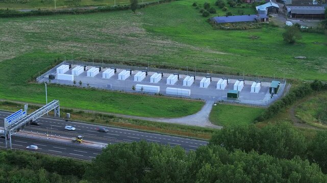 Power Grid Battery Energy Storage System Aerial View