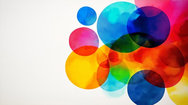 A colorful background with many different colored circles. The circles are all different sizes and colors