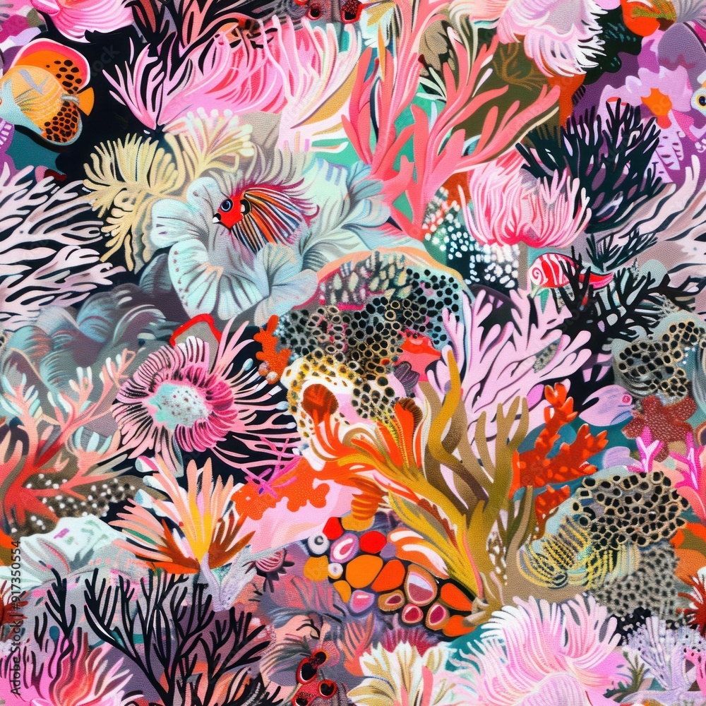 Canvas Prints abstract coral reef pattern.