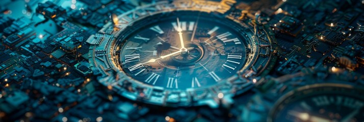 photo captures a clock ticking relentlessly, symbolizing the concept of precise time and its