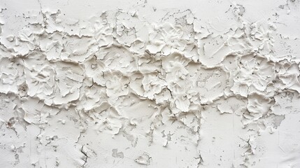 Whitewashed wall displaying pattern on concrete.