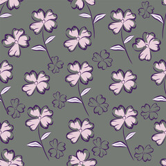 Amazing seamless floral pattern with bright colorful small flowers.