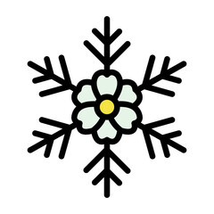 Frost Flower Vector Filled Icon Design