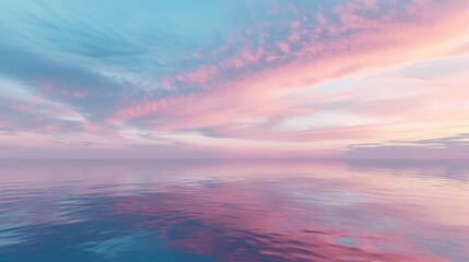 pink and blue sky at dawn, gentle colors merging over an empty horizon 32k, full ultra hd, high resolutio