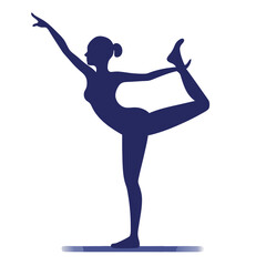 silhouette Acrobatic Yoga Pose on solid white color background,