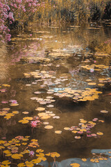 impressionist colors of acquatic plants