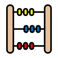 Toy Abacus Vector Filled Icon Design
