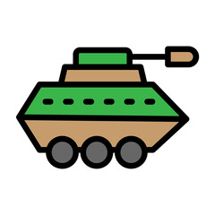 Toy Tank Vector Filled Icon Design
