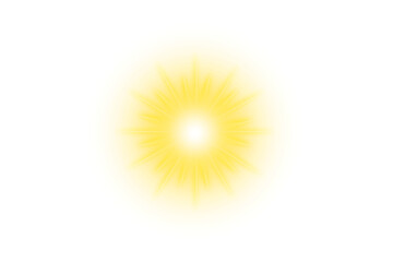 light glow effect. golden shining star light isolated on PNG. Starburst with sparkles. star in galaxy. yellow sun with rays