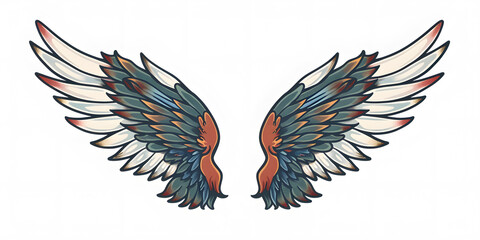 Obraz premium Wings traditional tattoo illustration