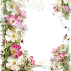 Fototapeta premium frame with flowers