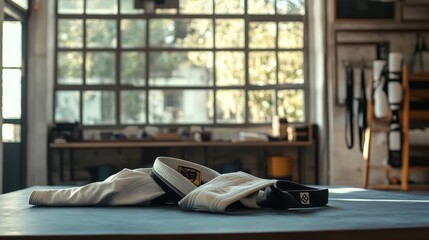 Jiu Jitsu Kimono Displayed in Martial Arts Academy
