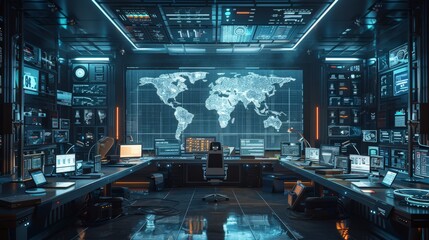 Fototapeta premium Technology and Innovation Create an image of a futuristic tech workspace with modern gadgets and techsavvy professionals engaged in innovative activities stylize 250 ar 169 v 6