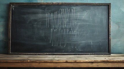 Back to School Blackboard Photo: Classic Classroom Chalkboard Scene with Education & Teaching Essentials! Perfect for School-Related Projects & Learning Activities