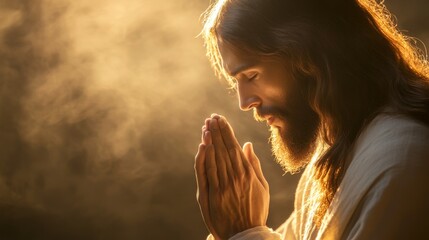 Jesus Christ Engaged in Prayer