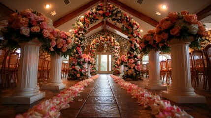Fototapeta premium Weddings and Celebrations Create an image of a beautiful wedding ceremony parties and special occasions capturing the joy and elegance of celebrations stylize 250 ar 169 v 6