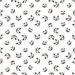 ИллюстрацGhosts, pumpkins, bat, spider on a transparent background PNG. Halloween hand drawn seamless pattern with transparent background. Pattern on a white background with watercolor ия без названия