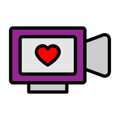 Video Camera Vector Filled Icon Design