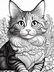 Fototapeta premium cute little black and white cat