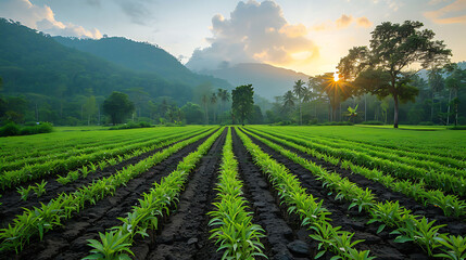 Fototapeta premium farmers utilizing blockchain technology transparent supply chain management in organic spice farms in Kerala India ensuring traceability and fairness