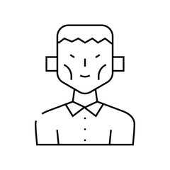 frankenstein fantasy character line icon vector. frankenstein fantasy character sign. isolated contour symbol black illustration