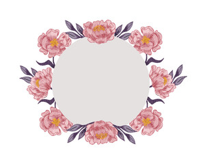 Vintage Pink Rose Watercolor Flower Wreath