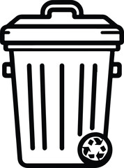 trash bin outline vector