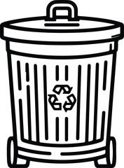 trash bin outline vector