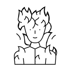 burning man fantasy character line icon vector. burning man fantasy character sign. isolated contour symbol black illustration