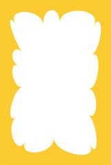 Wavy border frame. Scalloped rectangle fun shape. Hand drawn kids box for picture and photo. Cartoon doodle abstract color template with wiggle edge. Curvy Y2K decoration.