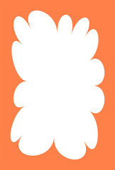 Wavy border frame. Scalloped rectangle fun shape. Hand drawn kids box for picture and photo. Cartoon doodle abstract color template with wiggle edge. Curvy Y2K decoration.