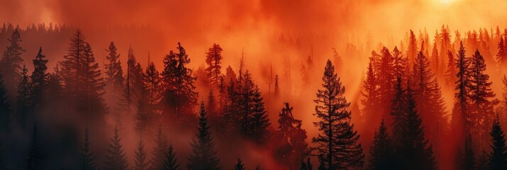 Trees prepare for their destiny as a wildfire draws near