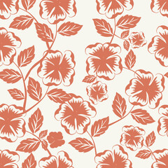Seamless winter floral pattern with branches and berries. Pastel palette white background.