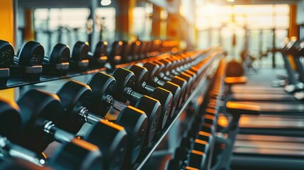 Obraz premium Dumbbells in a Gym
