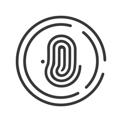 Fingerprint Scan Icon with Circle Outline