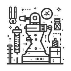 Fototapeta premium Futuristic Machine with Multiple Components and Accessories